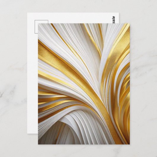 Wit Goud Retro  Briefkaart (Voorkant / Achterkant)