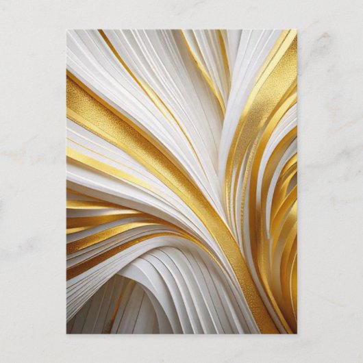 Wit Goud Retro  Briefkaart (Voorkant)