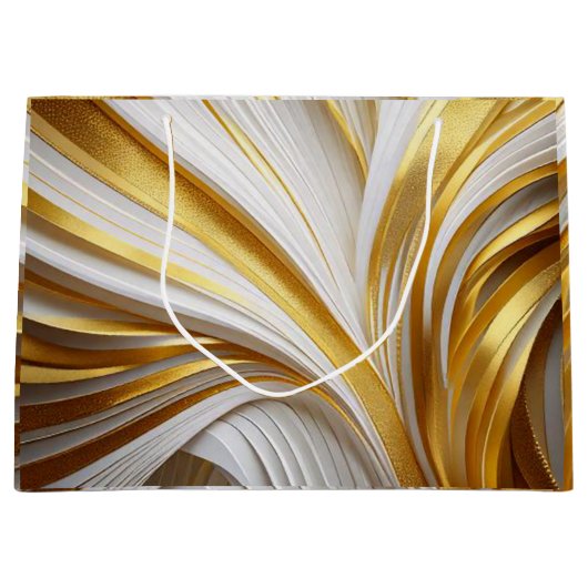 Wit Goud Retro Groot Cadeauzakje (Voorkant)