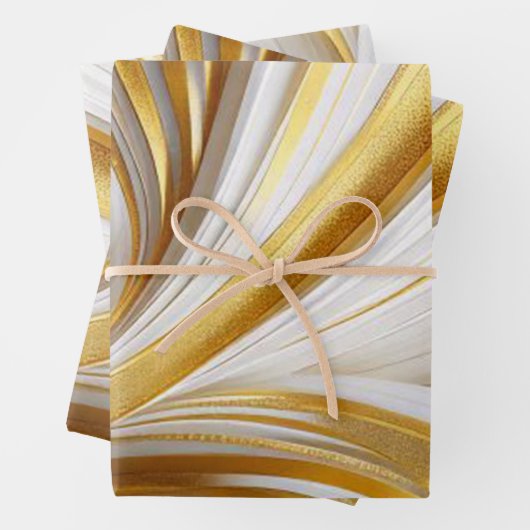 Wit Goud Retro  Inpakpapier Vel (In situ)