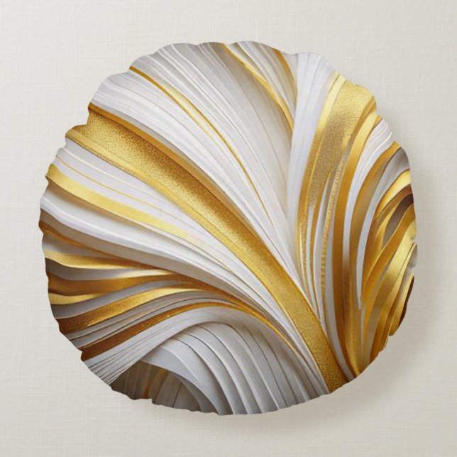 Wit Goud Retro Kussen  (Voorkant)