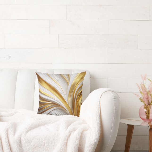 Wit Goud Retro Kussen (Bank)