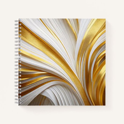 Wit Goud Retro  Notitieboek (Voorkant)