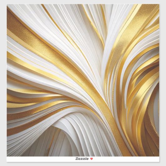 Wit Goud Retro  Sticker (Vel)