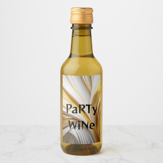 Wit Goud Retro  Wijn Etiket (Voorkant)