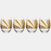 Wit Goud Retro  Wijnglas Zonder Voet (Voorkant)