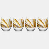 Wit Goud Retro  Wijnglas Zonder Voet (Achterkant)
