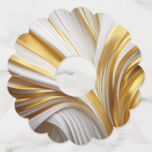 Wit Goud Retro  Wijnglaslabel (Achterkant)