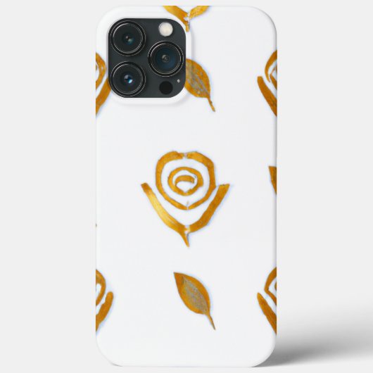 Wit & Goud Roos Bloemenpatroon Case-Mate iPhone Case (Achterkant)