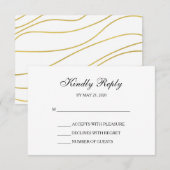 Wit & Goud RSVP Wedding Response Kaarten Kaartje (Voorkant / Achterkant)