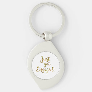 Wit & Goud Schrift Net Verliefd Geworden Sleutelhanger