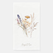 Wit Goud Script Herfst Bloemen bruiloft Servet (Voorkant)