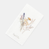 Wit Goud Script Herfst Bloemen bruiloft Servet (Hoek)