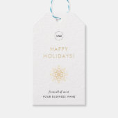 Wit Goud Sneeuwvlok Custom Business Company Logo Cadeaulabel (Voorkant)