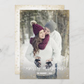 Wit Goud Sneeuwvlok Foto Vrolijke Kerstmis Kaarten (Voorkant / Achterkant)