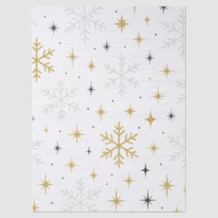 Wit & Goud Sneeuwvlok Glitter Tissuepapier