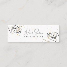 Wit Goud Specks Hand Nail Salon Mini Visitekaartje