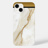 Wit Goud Tan Marmeren Patroon iPhone / Android Case-Mate iPhone Case (Achterkant)