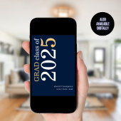 Wit Goud Tekst 2025 Navy Blauw Afstuderen Aankondiging