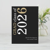 Wit Goud Tekst 2026 Zwarte Afstuderen  Aankondiging (Staand voorkant)