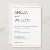 Wit & Goud Trouw Uitnodiging Template (Voorkant)