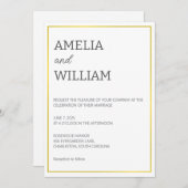 Wit & Goud Trouw Uitnodiging Template (Voorkant / Achterkant)