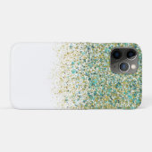 Wit Goud & Turkoois Blauw Glitter Moderne Kust Gla Case-Mate iPhone Case (Achterkant (horizontaal))