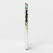 Wit Goud & Turkoois Blauw Glitter Moderne Kust Gla Case-Mate iPhone Case (Achterkant/links)