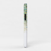 Wit Goud & Turkoois Blauw Glitter Moderne Kust Gla Case-Mate iPhone Case (Achterkant/rechts)