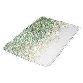 Wit Goud & Turkoois Blauwe Glitter Moderne Kust Gl Badmat (Gekanteld)
