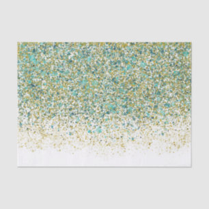 Wit Goud & Turkoois Glitter Modern Kust Glamour Tissuepapier