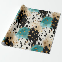 Wit Goud Turquoise Zwart Koeienhuid Naam