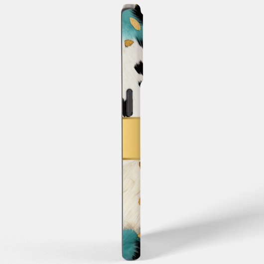 Wit Goud Turquoise Zwart Koeienhuid Naam Case-Mate iPhone Case (Achterkant / Rechts)