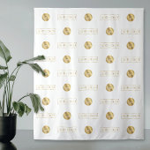 Wit & Goud Twee Logo's Step & Repeat-evenement Wandkleed