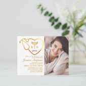 Wit Goud Verpleegkunde Afstuderen Uitnodiging Brie (Staand voorkant)