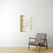 Wit Goud Vrijgezellenfeest Achtergrond Fotocabine  Wandkleed (In situ)