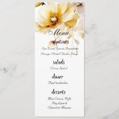 Wit & Goud Waterverf Bloemen Bruiloft Menu (Voorkant)