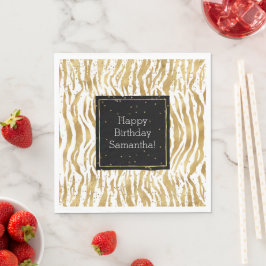 Wit Goud Zebra Glitz Confetti Servet