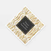 Wit Goud Zebra Glitz Confetti Servet (Hoek)
