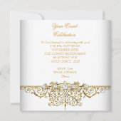 Wit Goud Zilver Crème Elegant Feest Kaart (Achterkant)