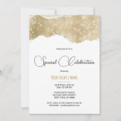 Wit goud zilver glitters luxe speciale gelegenheid kaart (Voorkant)