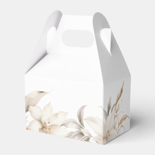 Wit Goud Zilveren Winter Bloemen Quinceañera Bedankdoosjes (Achterkant)