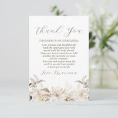 Wit Goud Zilveren Winter Bloemen Quinceañera Bedankkaart (Staand voorkant)