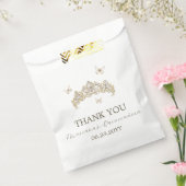 Wit Goud Zilveren Winter Bloemen Quinceañera Bedankzakje (Gezegeld)