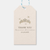 Wit Goud Zilveren Winter Bloemen Quinceañera Cadeaulabel (Voorkant)