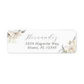 Wit Goud Zilveren Winter Bloemen Quinceañera Etiket (Voorkant)