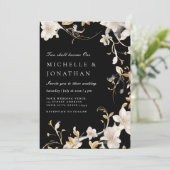 Wit Goud Zwart Modern Christelijk Bijbel Bruiloft Kaart (Staand voorkant)