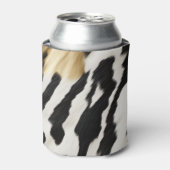 Wit Goud Zwart Zuidwest Koeienhuid Blikjeskoeler (Blikje Voorkant)