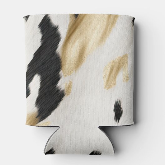 Wit Goud Zwart Zuidwest Koeienhuid Blikjeskoeler (Achterkant)