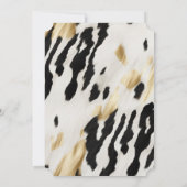 Wit Goud Zwart Zuidwest Koeienhuid Bruiloft Kaart (Achterkant)